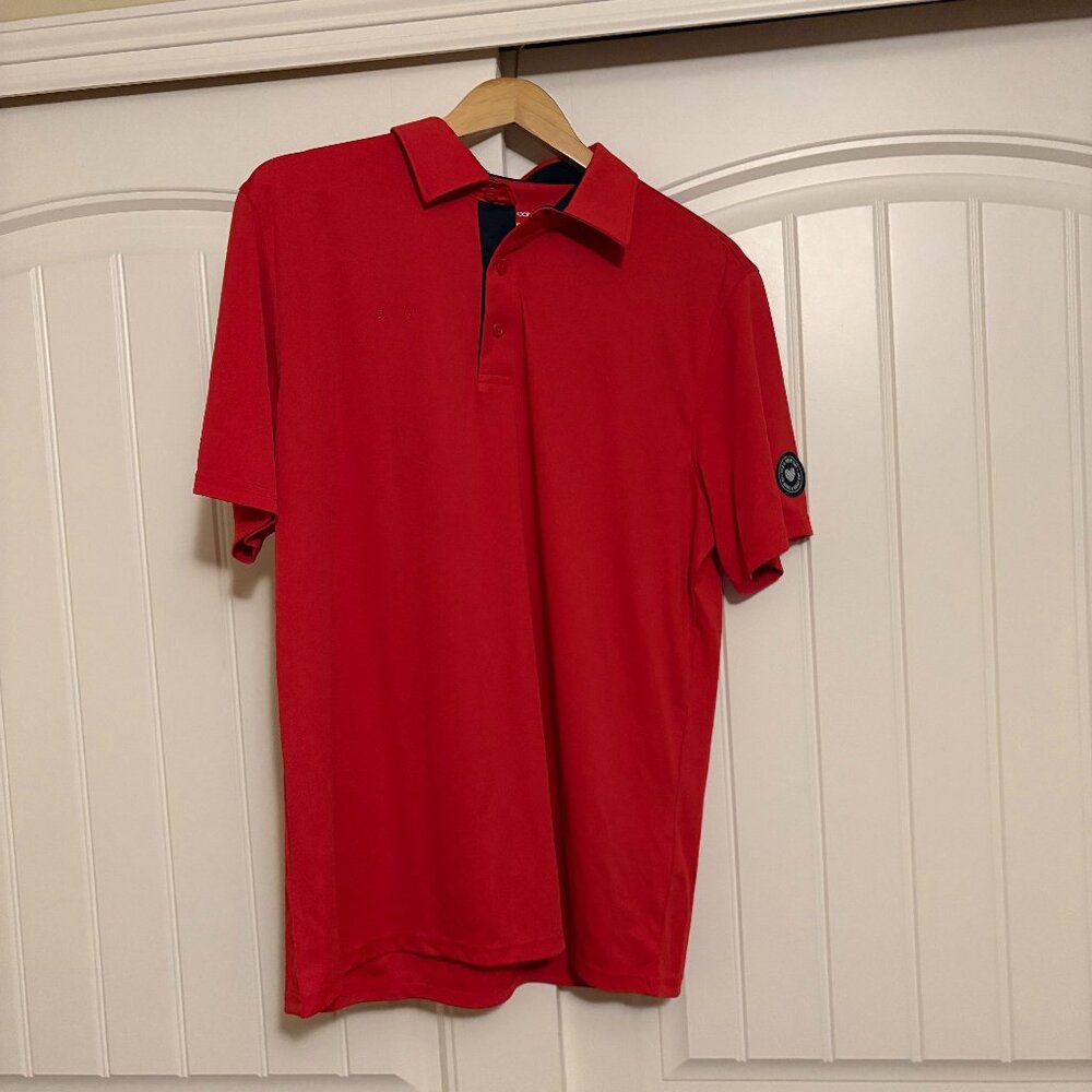 Chick Fil A Uniform Polo Shirt Adult Medium Solid Red Short Sleeve Collar Oobe